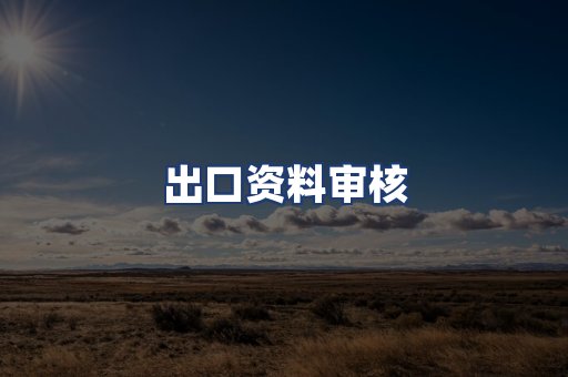 出口资料审核